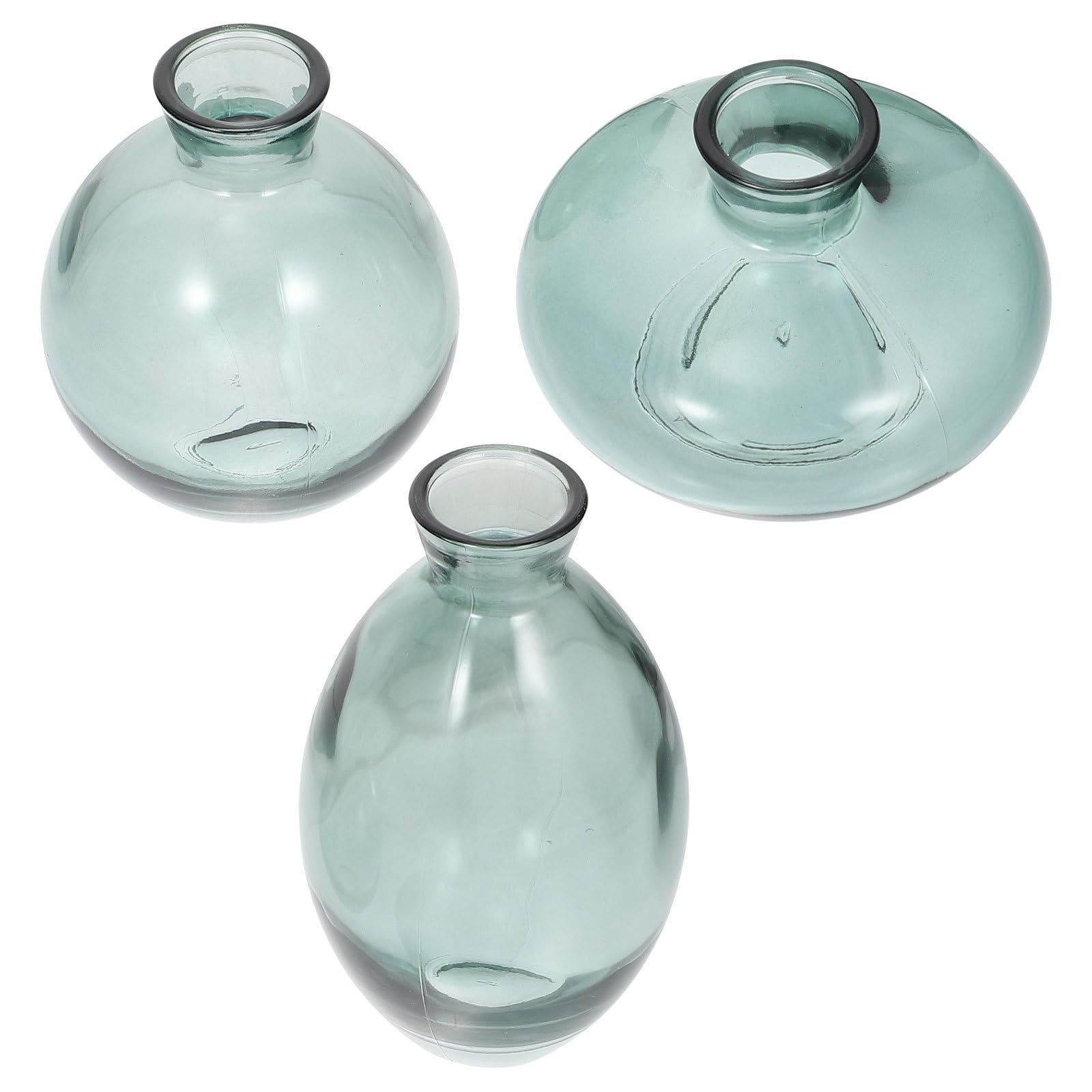 Jarrones de cristal verde para plantas que crecen en agua soluciones de decoración limpia