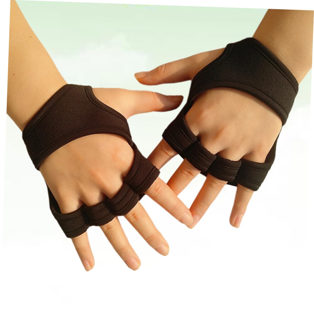 BESPORTBLE 2 Pezzi Guanti Da Palestra Da Donna Guanti Da Allenamento Da Uomo Da Yoga Da Uomo Senza Dita Imbottiti Con Mezzi Con Cinturino In Cotone Di