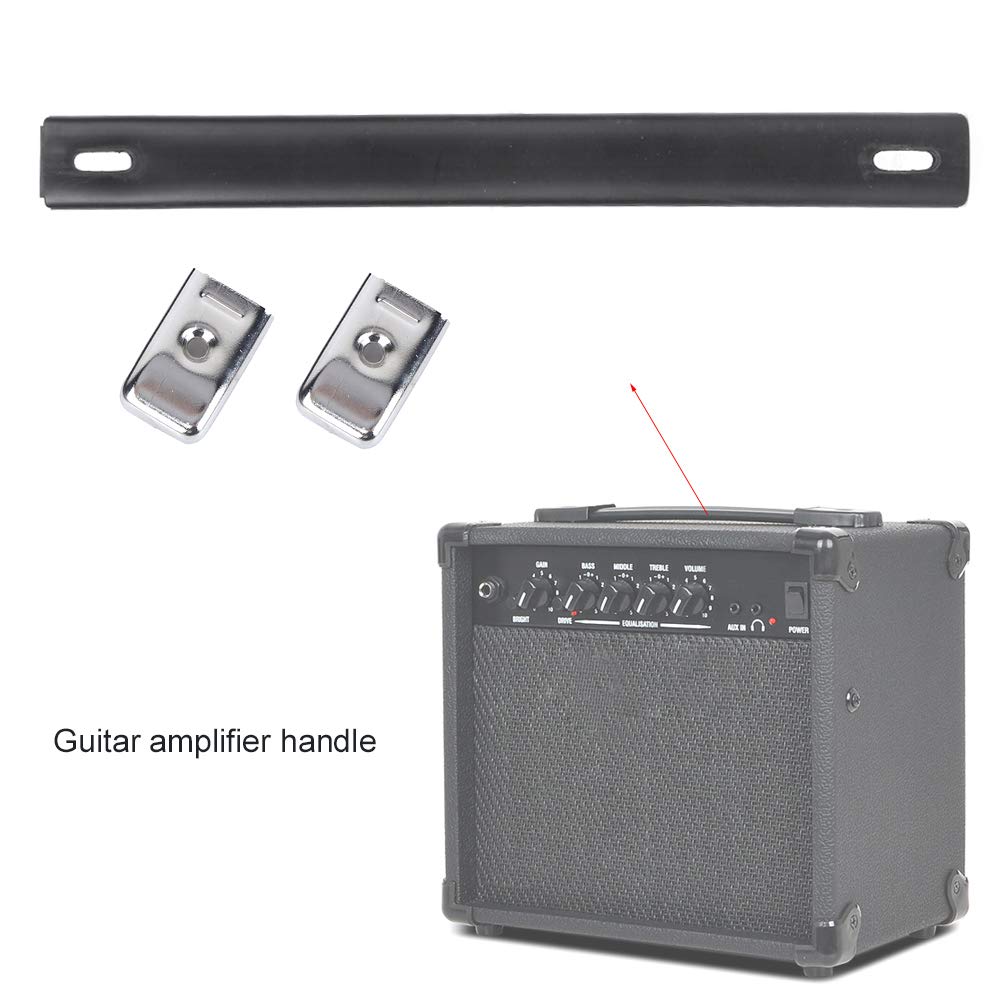 Poignée de Haut Parleur de Guitare en Cuir PU Poignée d'amplificateur de Guitare Noire pour Haut Parleur Ampeg Style Vintage,Conférencier, Accessoires d'équipement o