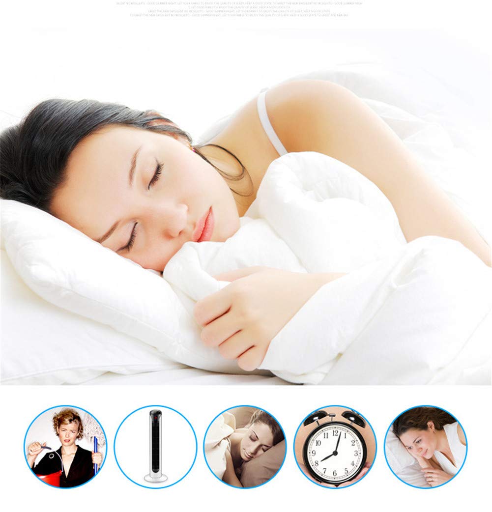 Ventilador De Columna Torre Oscilación Silencioso 3 Velocidades con Temporizador Y Función Touch Sleep 45 W (Blanco)