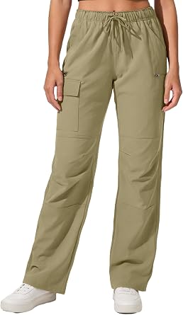 Lightweight Hiking Pants for Women Quick Dry Travel Pants Water Resistant with Zipper Pockets for Safari Camping
