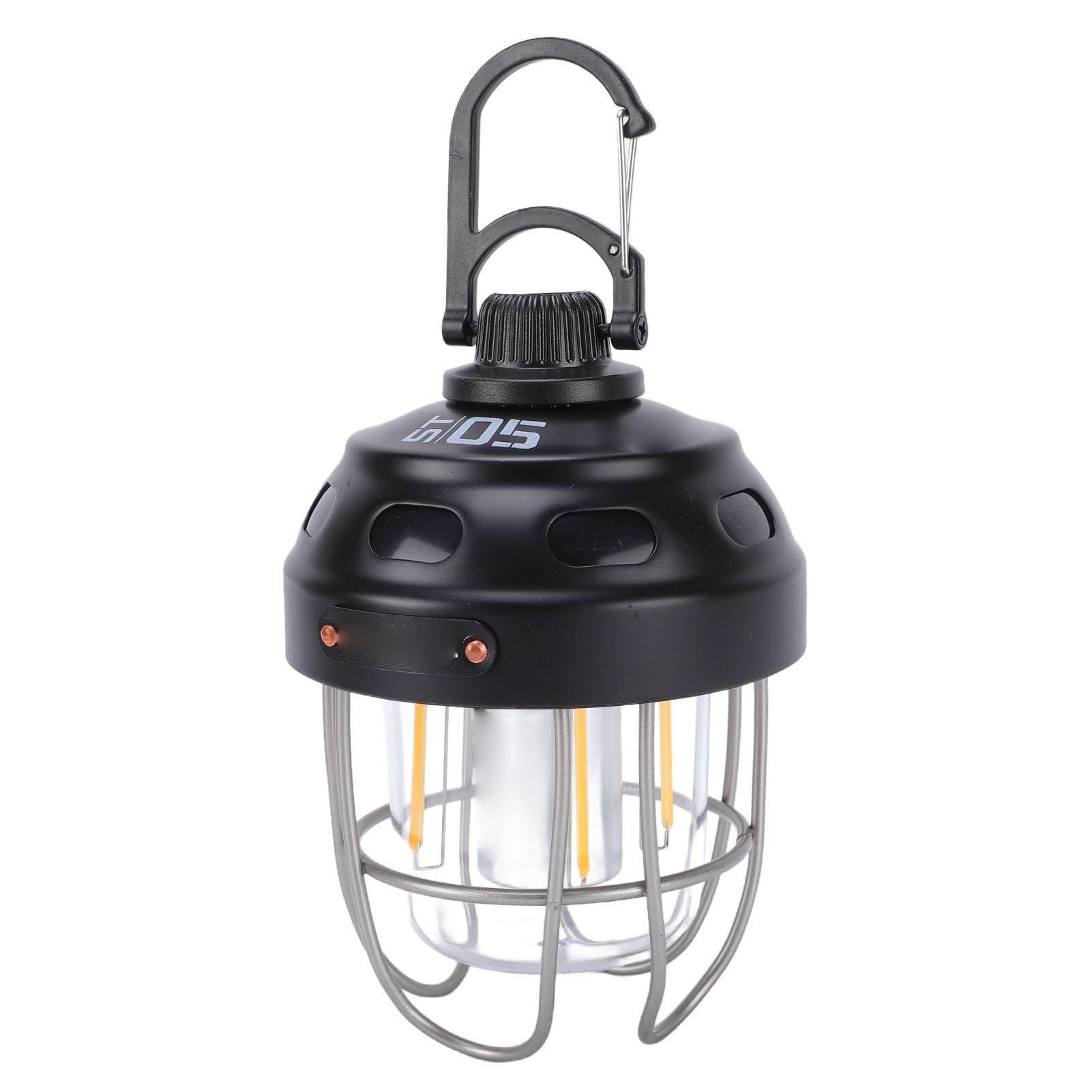 Lanterna da Campeggio Ricaricabile, LED in Acciaio Al Carbonio a 5 modalità con Power Bank di Tipo C, IPX3 per Luce di Emergenza Esterna