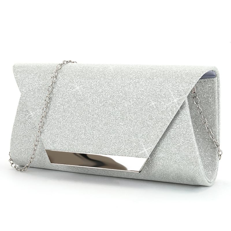 carrotez Evening Bag Clutch Purses for Women Formal and Dressy for Party, Wedding- Silver