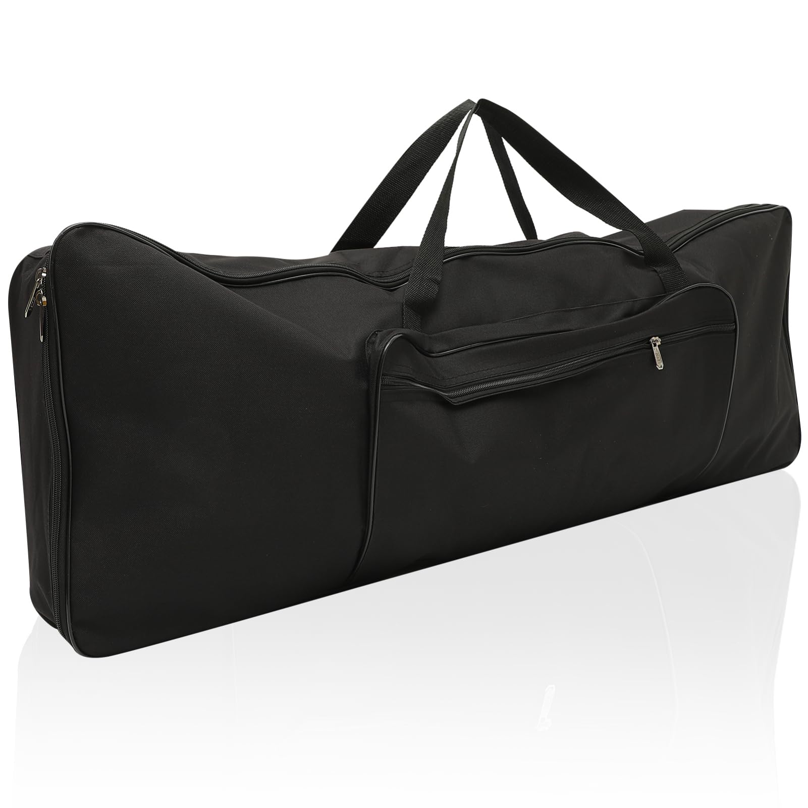 Borsa per Tastiera Elettronica 61 Tasti Nera, Pieghevole | Tessuto Oxford 600d, Tasca Accessoria, Uso Esterno e Performance, Leggera da Trasportare