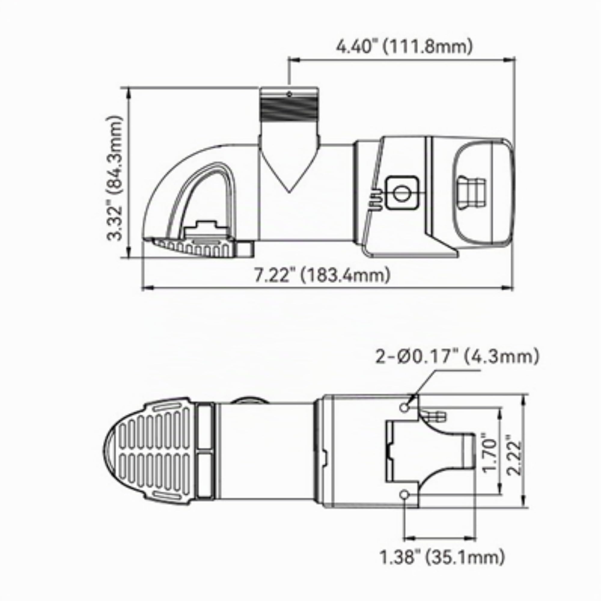 SEAFLO Pompa di sentina non automatica a basso profilo serie 14C 12V 1100 GPH | Valvola di ritegno, design a scatto, installazione a 360° e garanzia di 4 anni per marina, barca, yacht