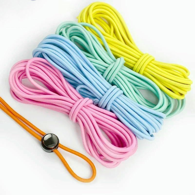 5/10/20/30/40/50 m elastisches Seil, 4,0 mm, rund, bunte Gummibänder für Haarbänder, Stoffgürtel, Nähen, Bungee-Cord, Federkordel, Hellgrün, 4,0 mm, 40 Meter (8 Rollen)