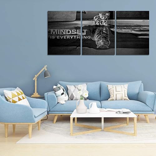 Miniatura 2 de Pósteres motivacionales para pared, con citas positivas inspiradoras de empresario, impresiones en lienzo, 3 paneles, pintura enmarcada de madera,