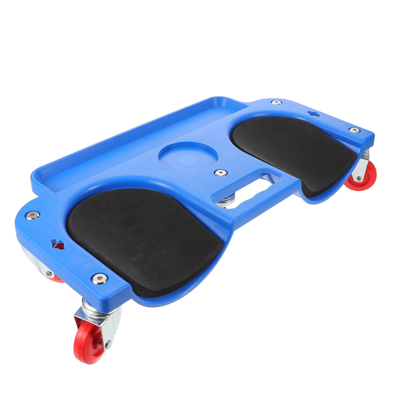 Rodillera Rodante con 5 Ruedas Giratorias 360°, Almohadilla para Arrodillarse Ergonómica de Alta Resistencia Azul para Reparación Automotriz en Garaje y Taller