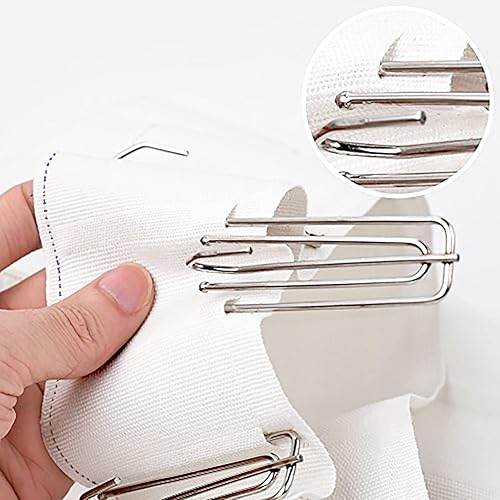 Miniatura 3 de Marcoborthers - Cinta plisada de 2.8 pulgadas de largo, 10 yardas de largo, con 20 clips de gancho plisado para cortina de acero inoxidable de 4