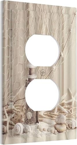 Miniatura 80 de Placa Cubierta de Interruptor de Luz de Palanca Individual con Diseño de Flor Botánica en Tablero de Madera Rústico Estilo Granja - Placa de Pared