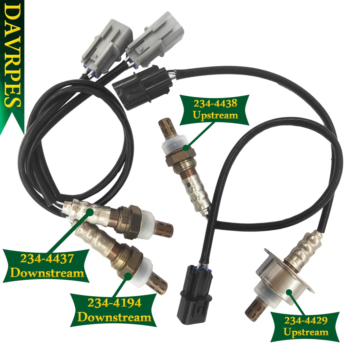 4PCS 234-4429 234-4438 234-4437 234-4194 Upstream Downstream Oxygen Sensor O2 Sensor for Hyundai Santa Fe V6-2.7L 2007 2008 2009