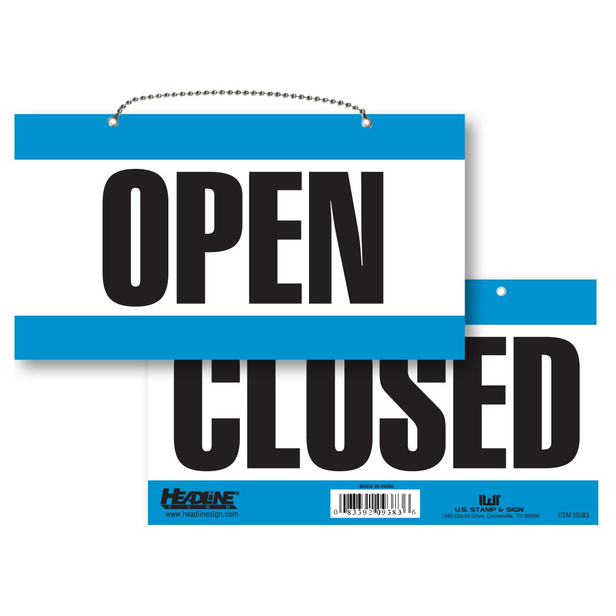 Headline Sign 9384 Double-Sided Open/Closed Sign, 6 Inches by 11 Inches, Made in USA