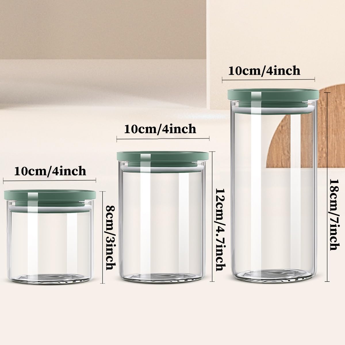 GIZNXBA Botes Cocina Almacenaje Cristal, Botes Cocina Hermeticos Contenedores, Recipientes De Cristal Para Almacenar Alimentos En La Cocina Para Pasta, Avena, Café (Color : /Black)