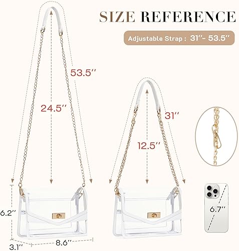 Miniatura 5 de Missnine Bolsa transparente para eventos de estadio, bolsa cruzada transparente aprobada para estadios, bolsa de hombro transparente para conciertos