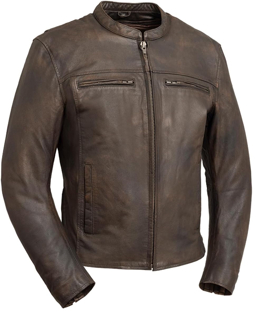 First Mfg Co - Rocky - Men's Motorcycle Biker Riding Leather Jacket