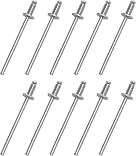 10-Pack Silver Stainless Steel Rosette Rivets, VIN Door Tags Replacement Part for GM Ford Chrysler AMC Cars, Compatible with Dash Plate Name Tag Fastener Repair