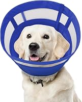 ASENKU Guler de protecție post-operatorie pentru câini și pisici, con de recuperare reglabil și respirabil, anti-mușcătură și anti-lingere, 24-30 cm 1