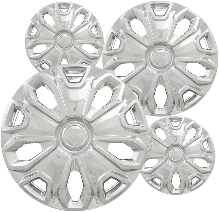Fuel Rider 16 inch Chrome ABS Hubcap Wheel Cover Compatible with 2015-2022 Ford Transit (Set of 4) Wheelcovers for 16 inch Standard Steel Wheels- Auto Tire Cover Replacement Exterior Cap Cover