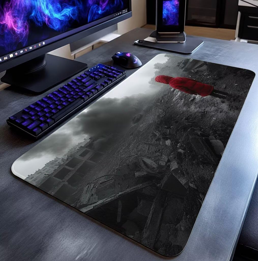 Podkładka pod mysz, zbiornik, XXL, 100 x 50 x 0,3 cm, wodoszczelna, antypoślizgowa, gumowa podstawa, podkładka na biurko, do biura, gier, klawiatura gamingowa, bezprzewodowa, na laptopa, jesienna