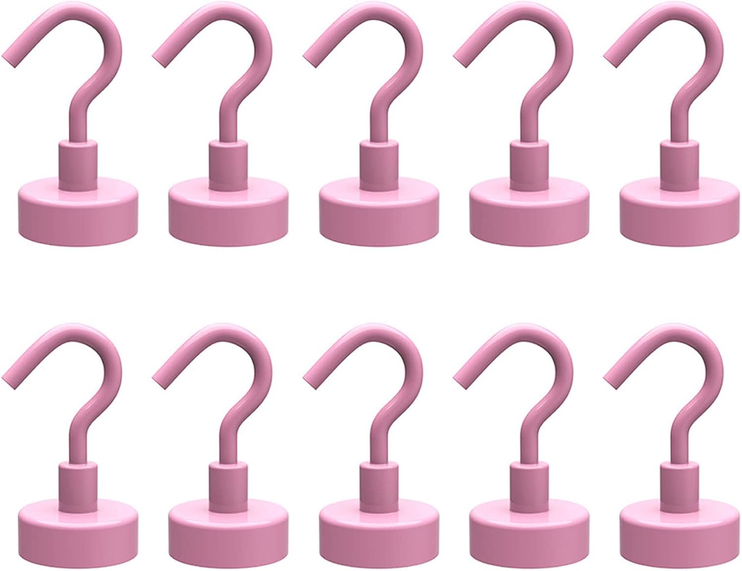 10Pieces Magnetic Utility Hooks Heavy-Duty Magnet-Hooks for Kitchen Classroom Workplace Strong Heavy-Duty Cruise Hook, 3.57CM, Pink