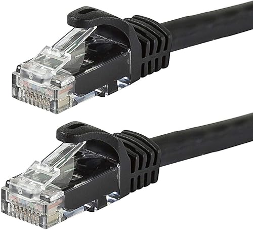 Monoprice Cable de conexión Ethernet Cat5e - RJ45 sin enganches, trenzado, 350 Mhz, UTP, 24AWG, 0.5 pies, negro - Serie Flexboot
