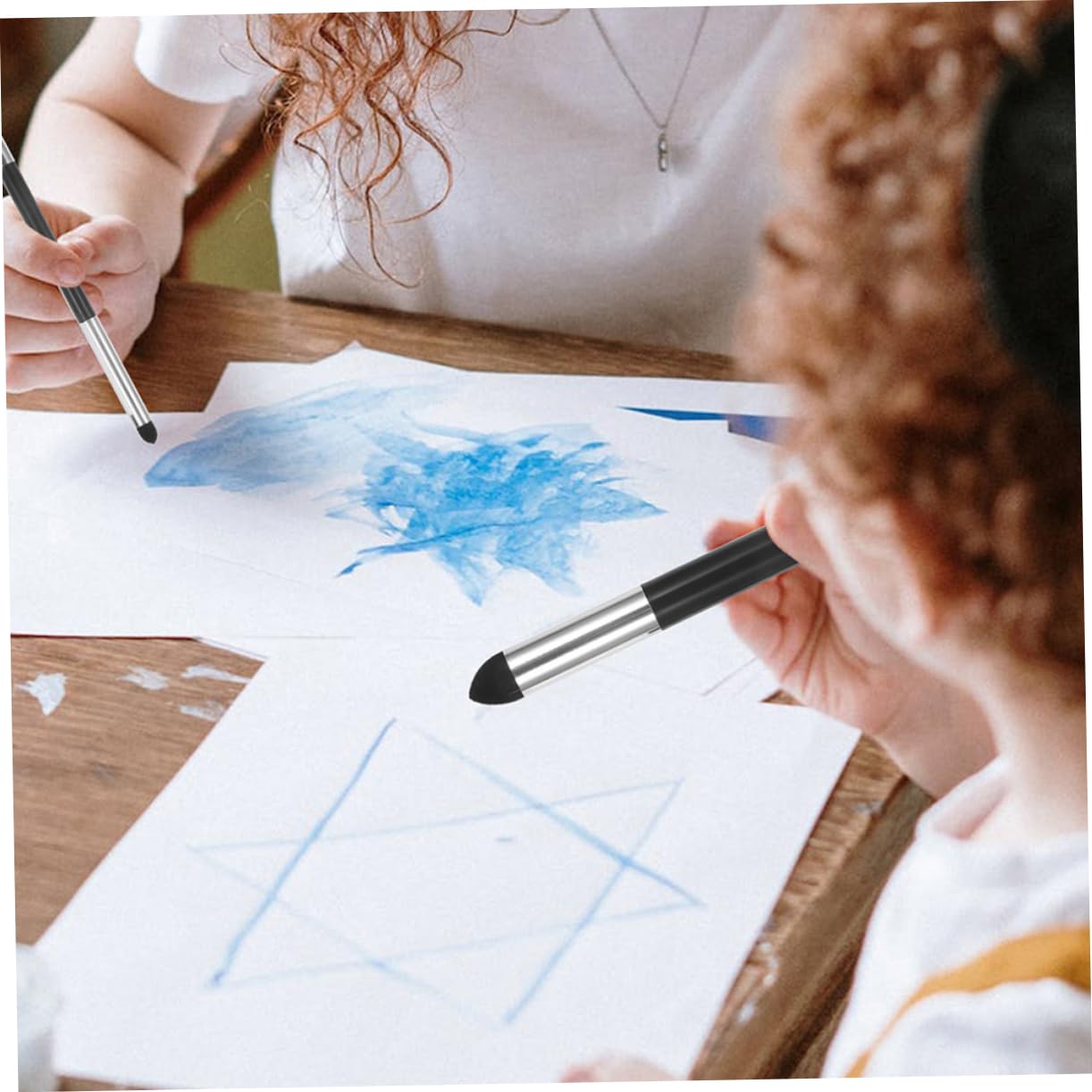 Housoutil 2pcs Sketch Erase Pen Sponge Stick Blending Stump for Artists Drawing Sponge Brush for Crafts