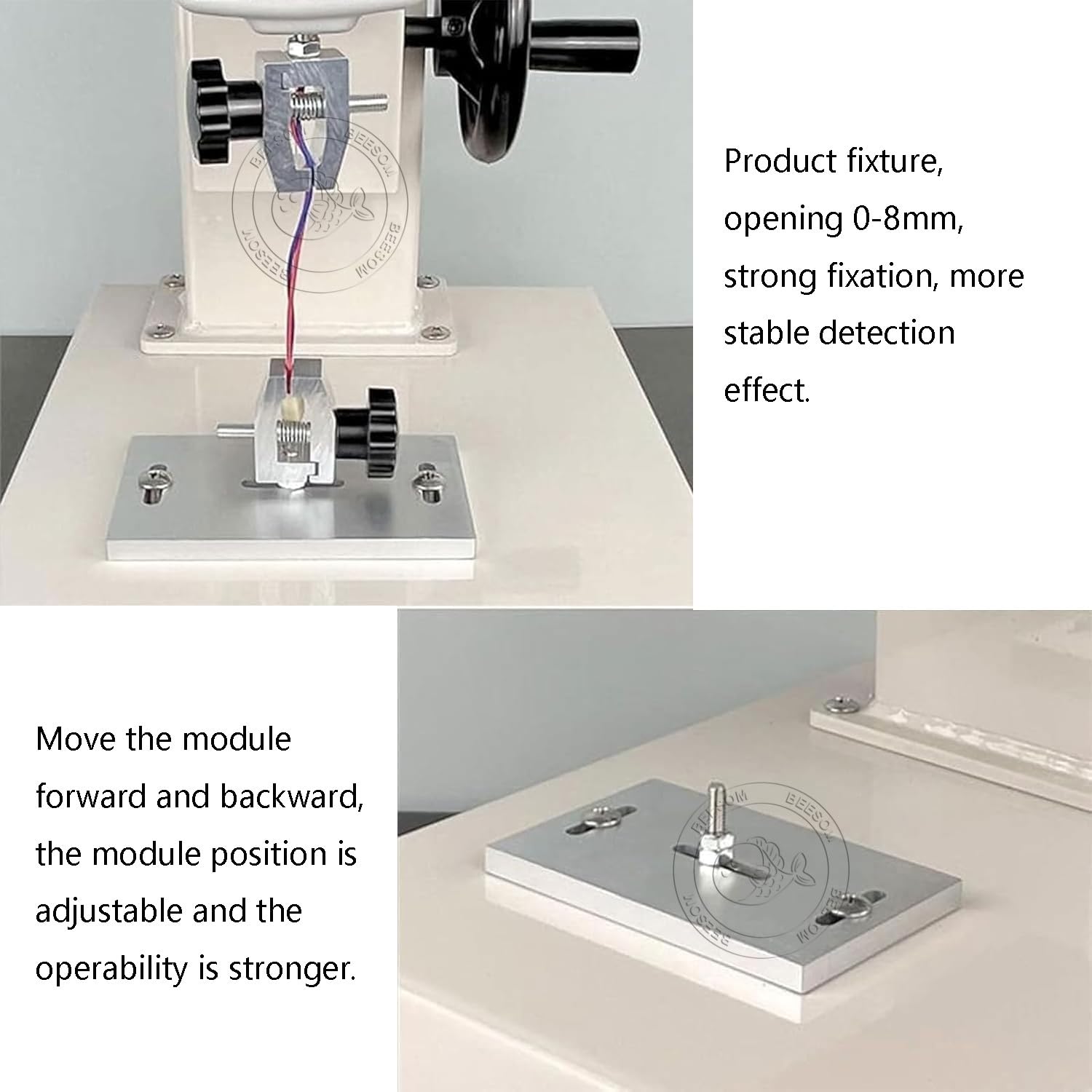 Máquina digital de prueba de tracción con medidor de fuerza manual y sondas, equipo de precisión para pruebas de telas y materiales, incluye manivela