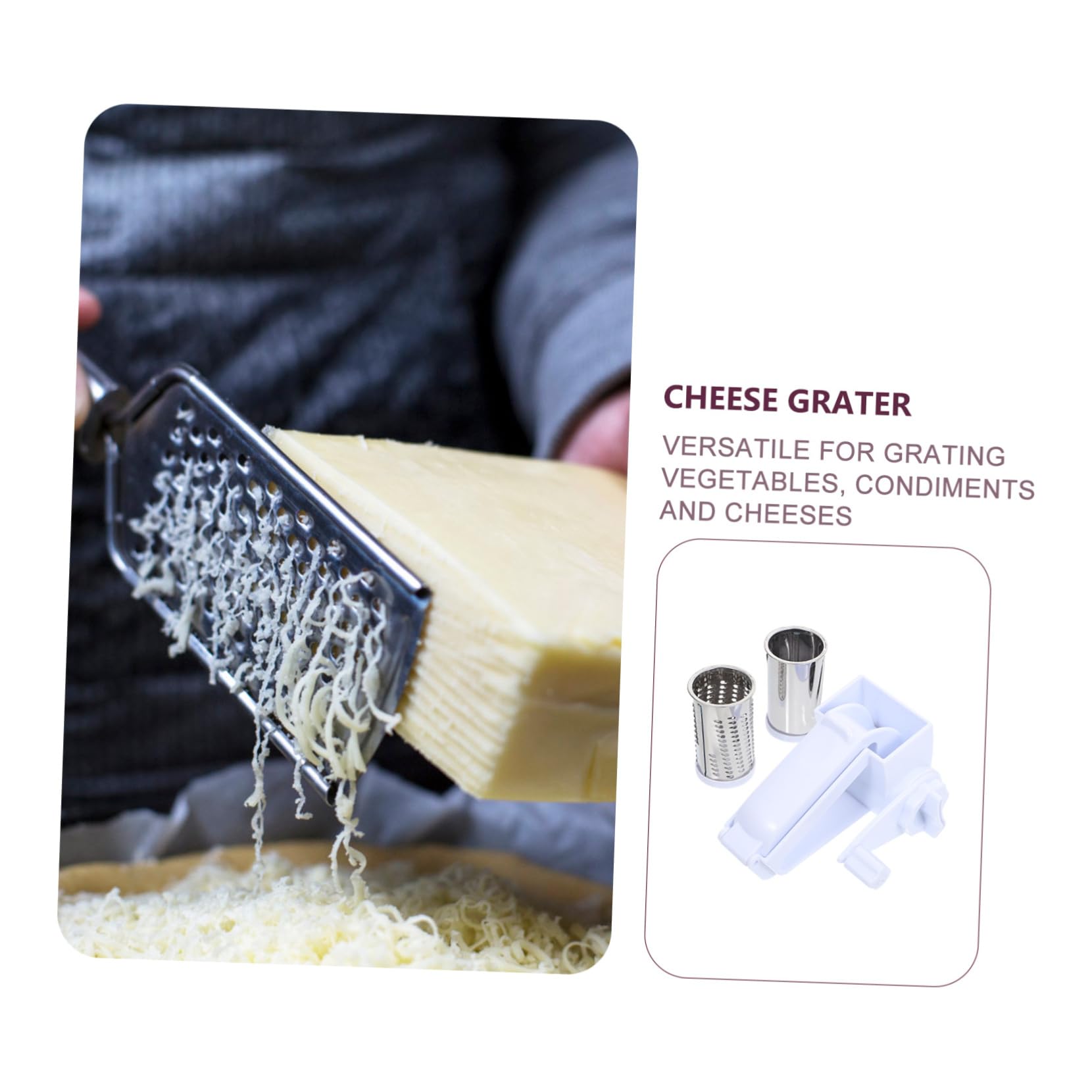 Amosfun Râpe à Fromage Multifonction Acier Inoxydable - Râpe Légumes Fruits Chocolat Ail Avec Poignée Confortable & Crochet Suspension