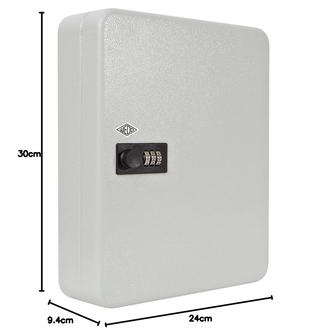 Wedo 10243637 Armoire à clés avec serrure à combinaison 3 chiffres pour 36 clés Gris lumière