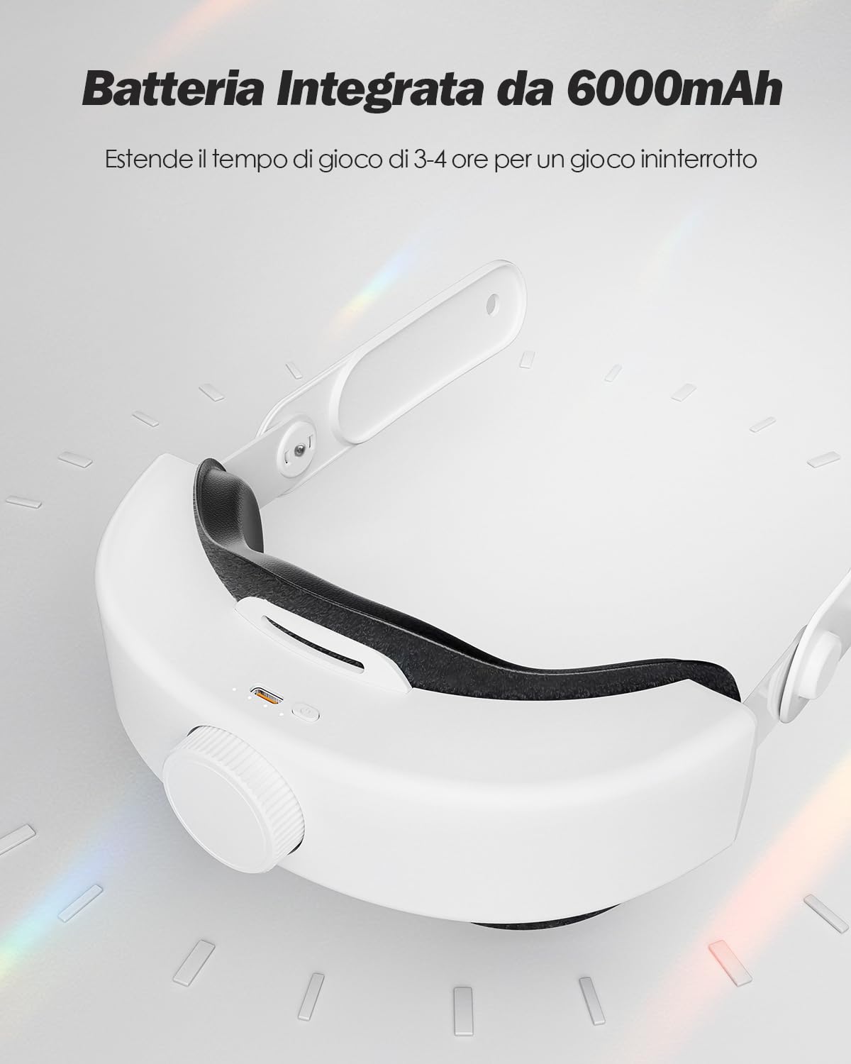 SUPERUS Cinturino per Testa con Batteria per Quest 3S/Quest 3 Ricambio Elite Regolabile