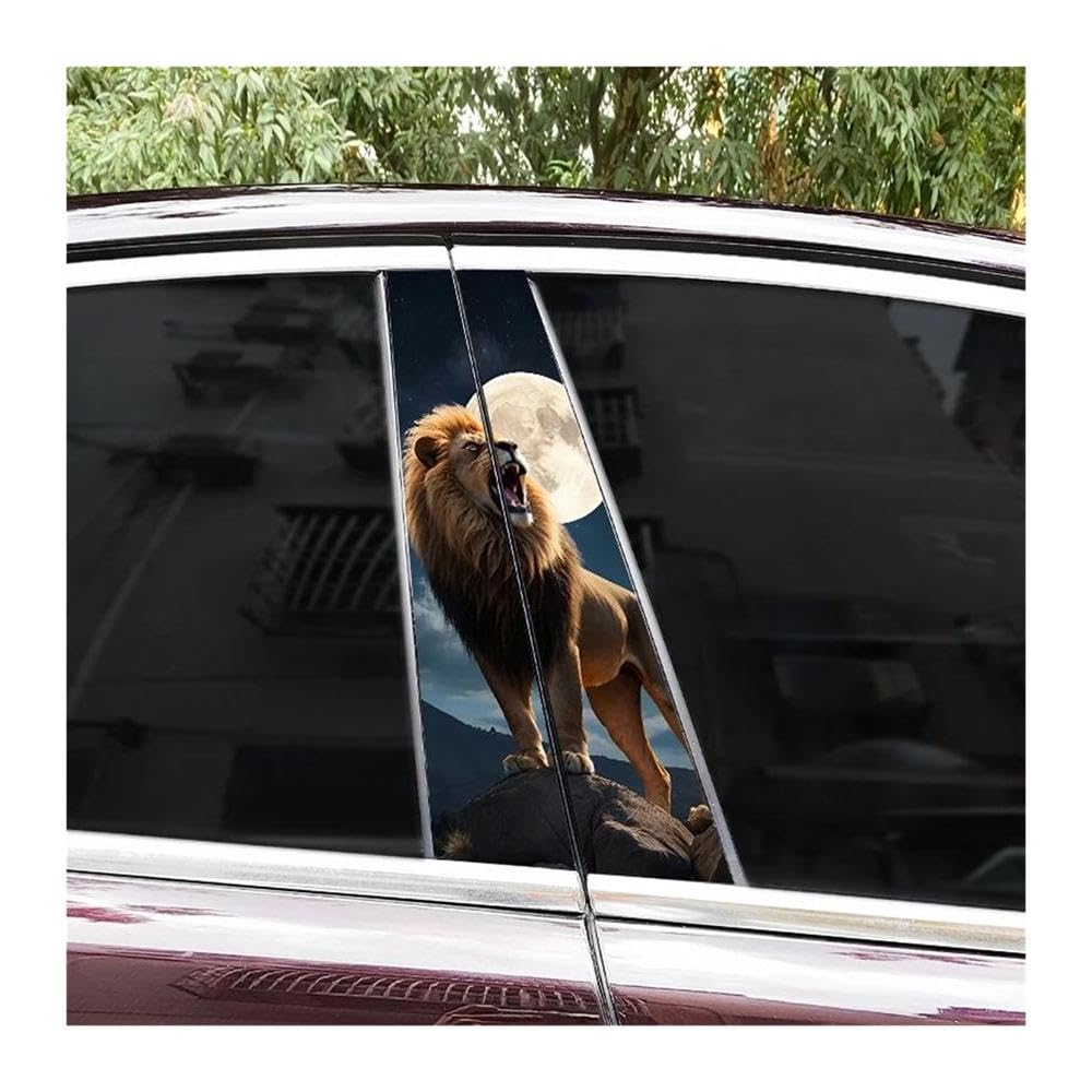Body Parts 2pcs Car B-Pillar Vinyl Stickers Lion Animal-Style Center Pillar Scratch-Covering Decals DIY(C)
