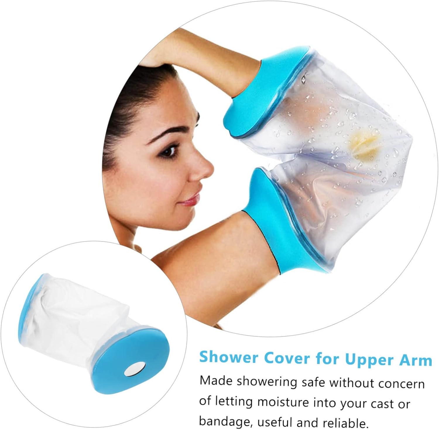 COLLBATH Reusable Shower Sleeve for Upper Arm Elbow Cast Cover Protector Comfortable Keep Bandages Dry for After Surgery