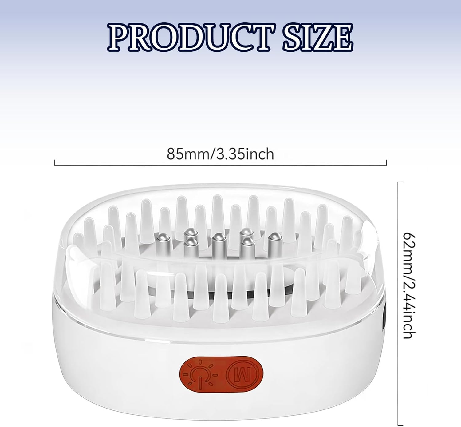 7-in-1 Red Light Scalp Massager Brush Vibrating Electric Scalp Massager with LED Light Modes & Serum Applicator, Cordless Waterproof Hair Care Tool for Head Spa, Scalp Massage (White)