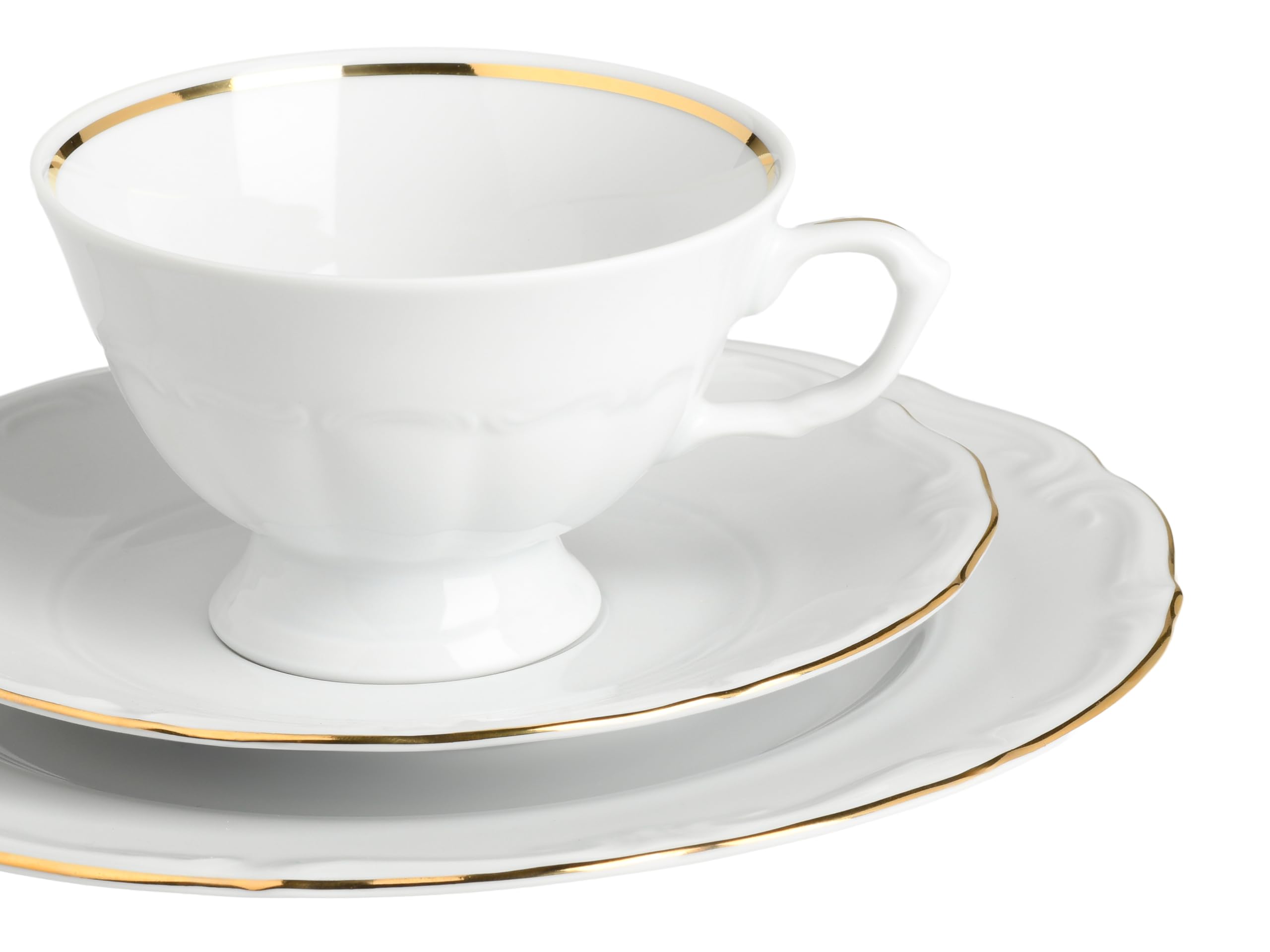 CreaTable, 24318, seria Maria Theresia Gold, 18-częściowy zestaw naczyń dla 6 osób, serwis do kawy z porcelany, wyprodukowano w Europie