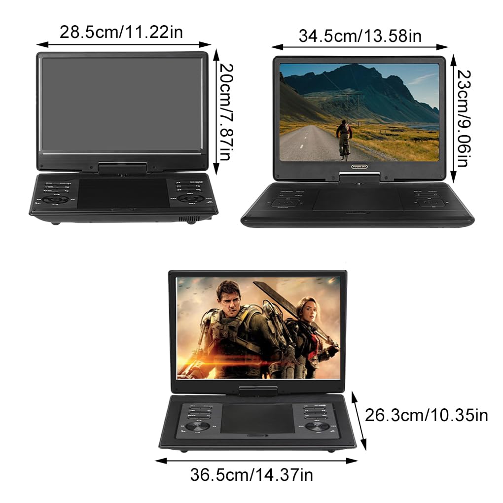 Reproductor de DVD para TV con instalación de aplicación y Conectores para Auriculares. Admite Unidad Flash USB y reproducción de Discos, 11.6 Pulgadas