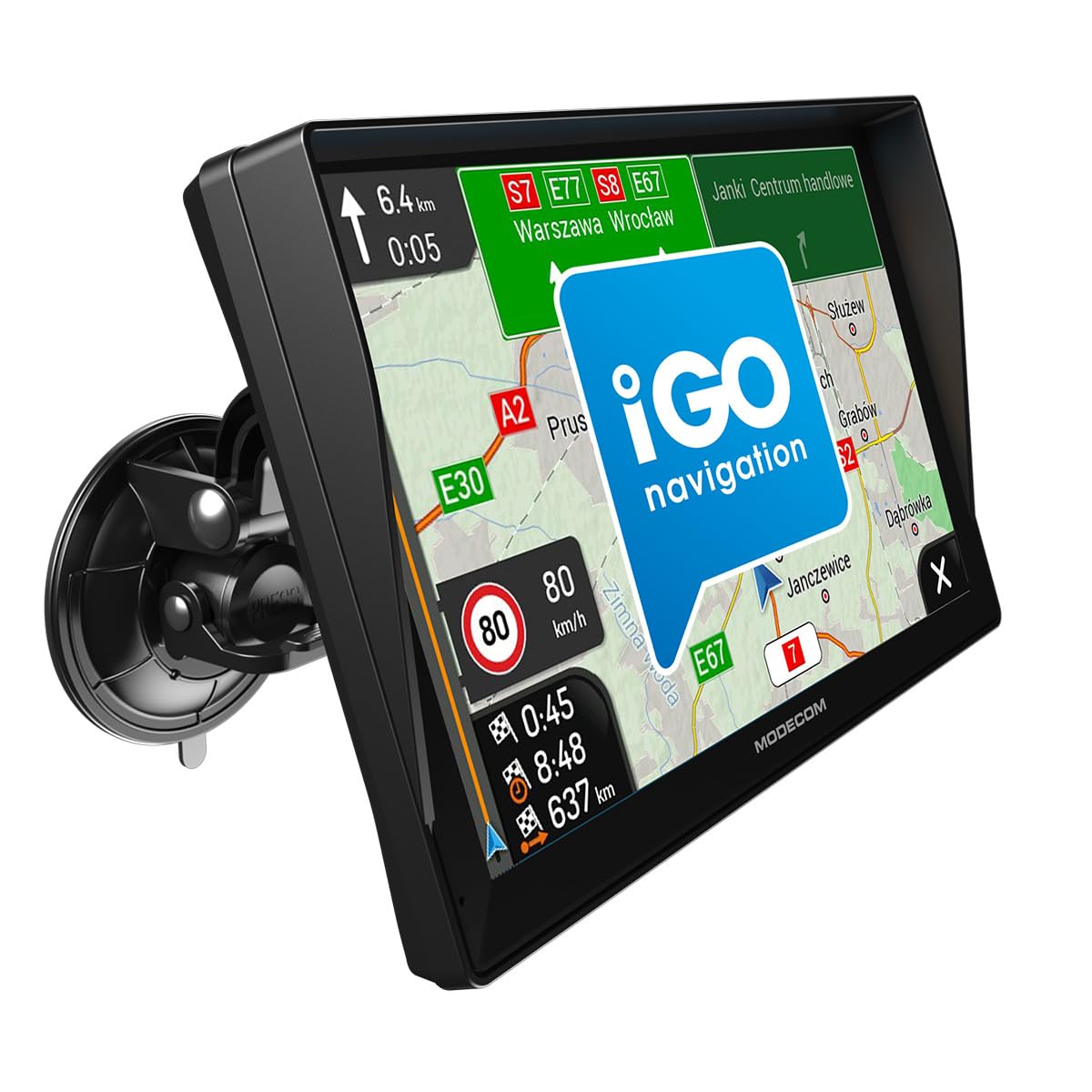 MODECOM Freeway CX 9.3 Plus | LKW & PKW Navigationsgerät | 9 Zoll Display | iGO Truck Software Europa | GPS Routenplaner für LKW & Transporter | Jährliches Kartenupdate