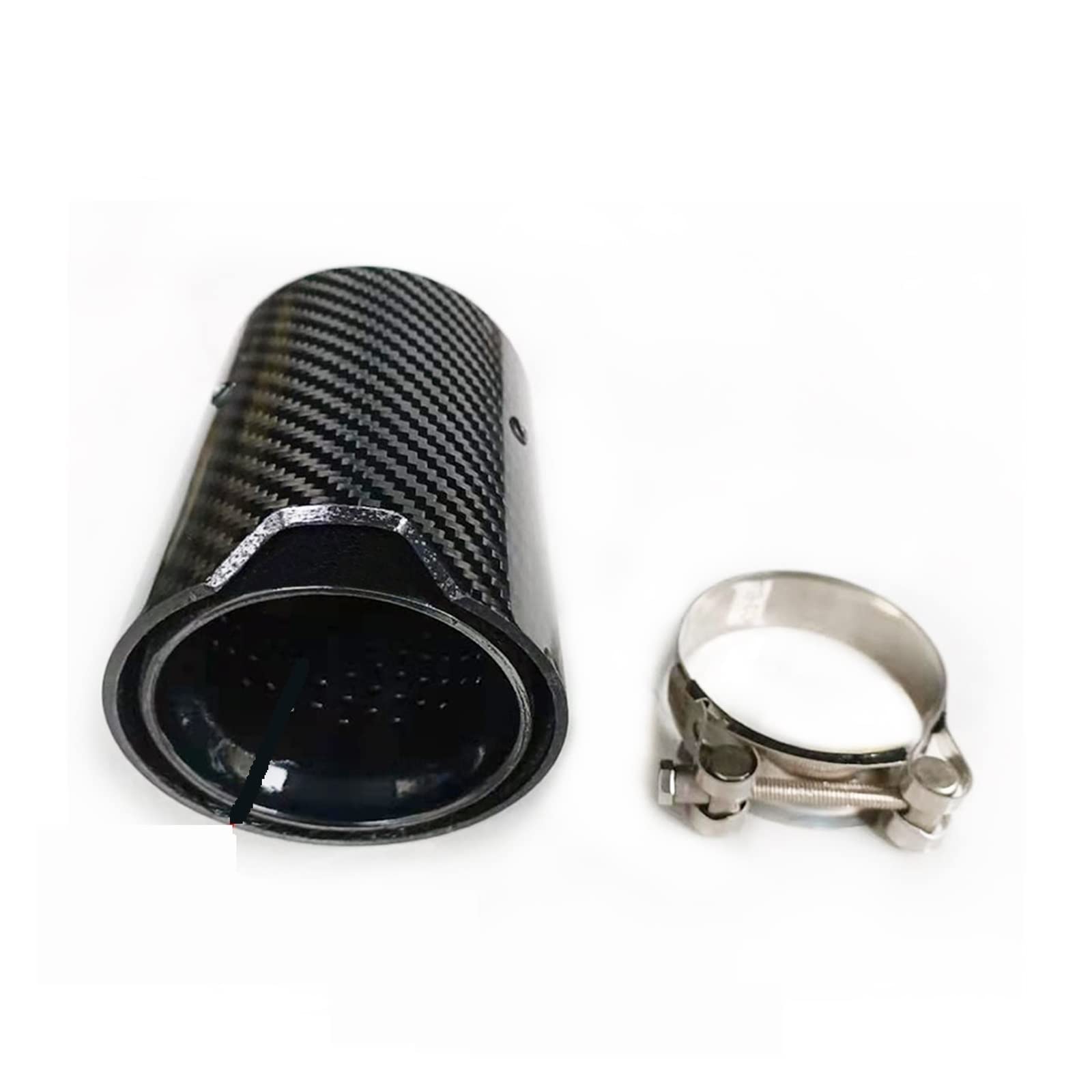 RCKLCY 1Piece Glossy/Matte Carbon Fiber Exhaust Tip Stainless Steel Muffler Compatible with BMW M Series 1 2 3 4 5 Series Pipe Nozzle (Color : IN51-OUT93)