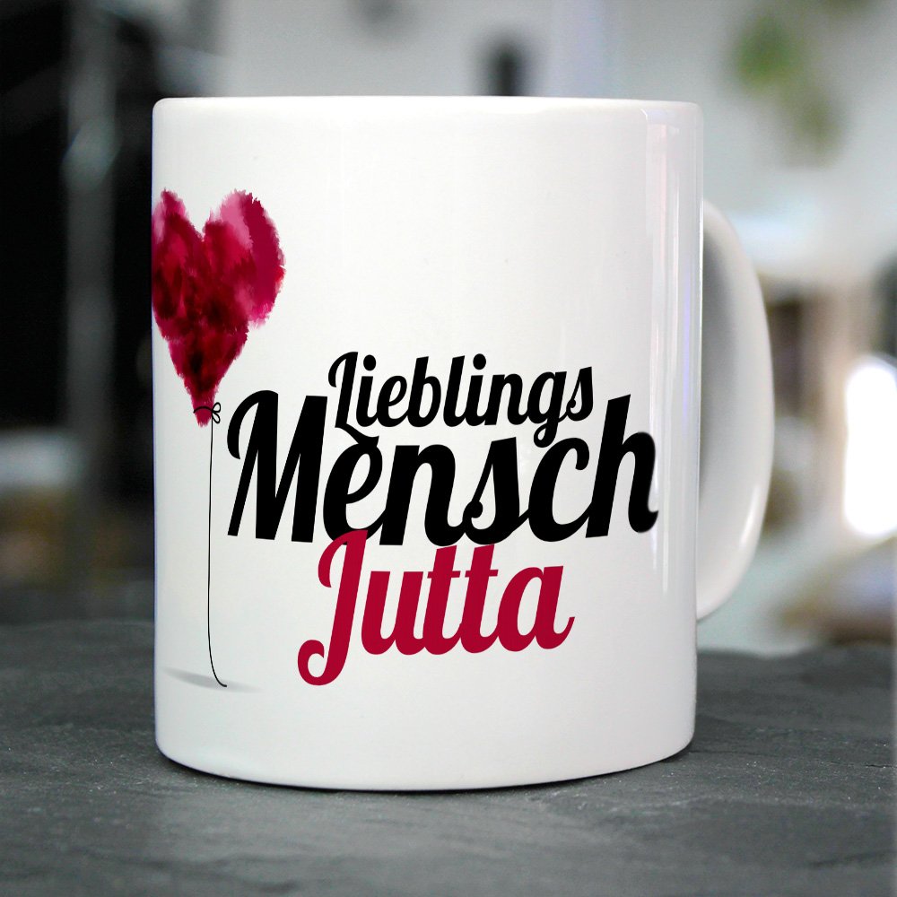 Personalisiert Tasse Mit Namen "Jutta" - Motiv Color Paint - Weißer Kaffeebecher 200 Ml - Spülmaschinenfest & Kratzfest