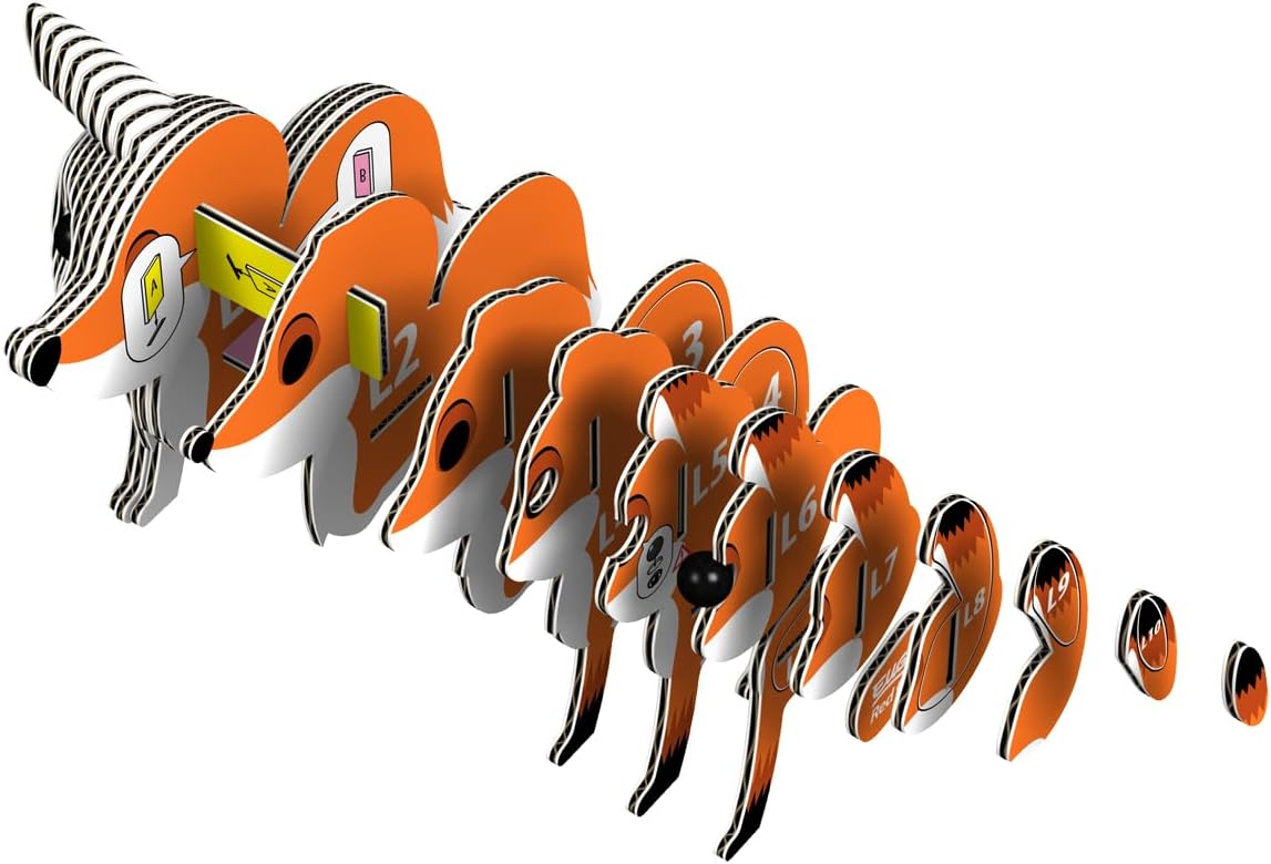 EUGY 072 Red Fox Eco-Friendly 3D Paper Puzzle [New Seal]