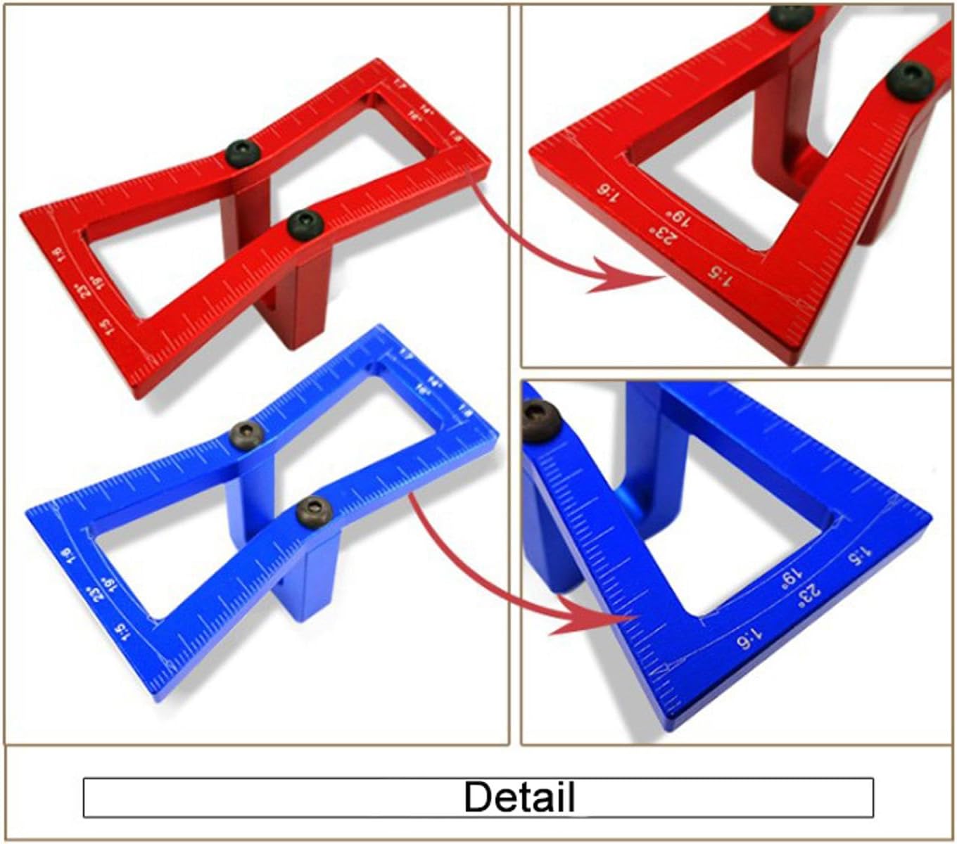 TopHomer 2PCS Dovetail Marker Wood Dovetail Tool,Woodworking Hand Tool for Crafts,Precise Dovetail Guide,Ergonomic Design, Blue+Red