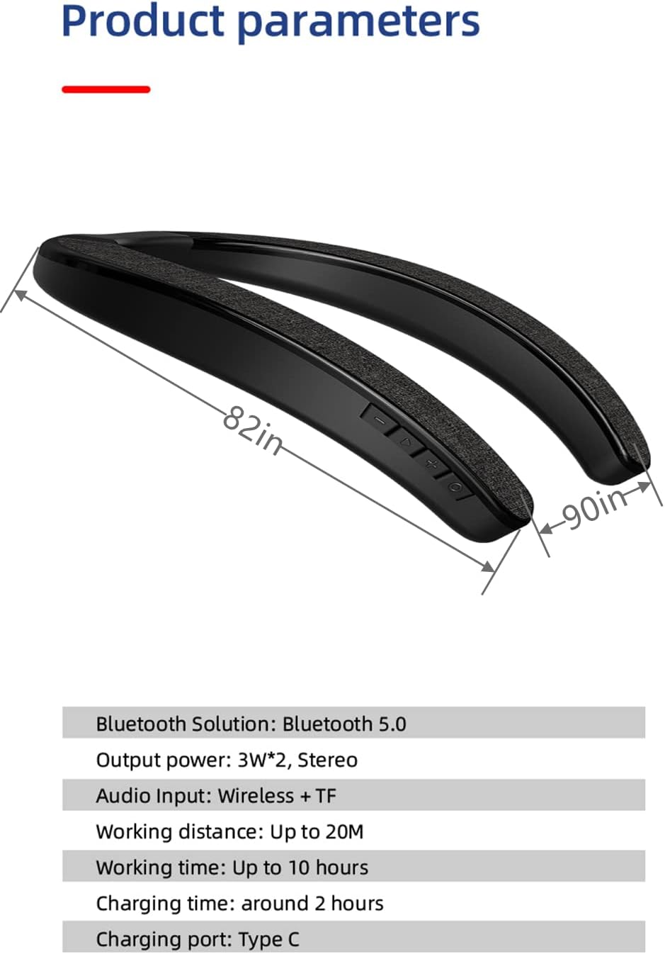 Neck Speaker, Bluetooth 5.3 Built-in mic, Wearable Neckband Speakers 3D Stereo Surround Sound (Black) - Image 8