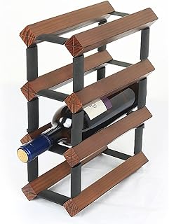 Drewniane 6-butelkowe stojak na wino -Natura drewna Wino Display Rack/Free Standing i blat Półka do przechowywania wina -Uchwyt do butelek/Szkoda Szklana (Color : C)