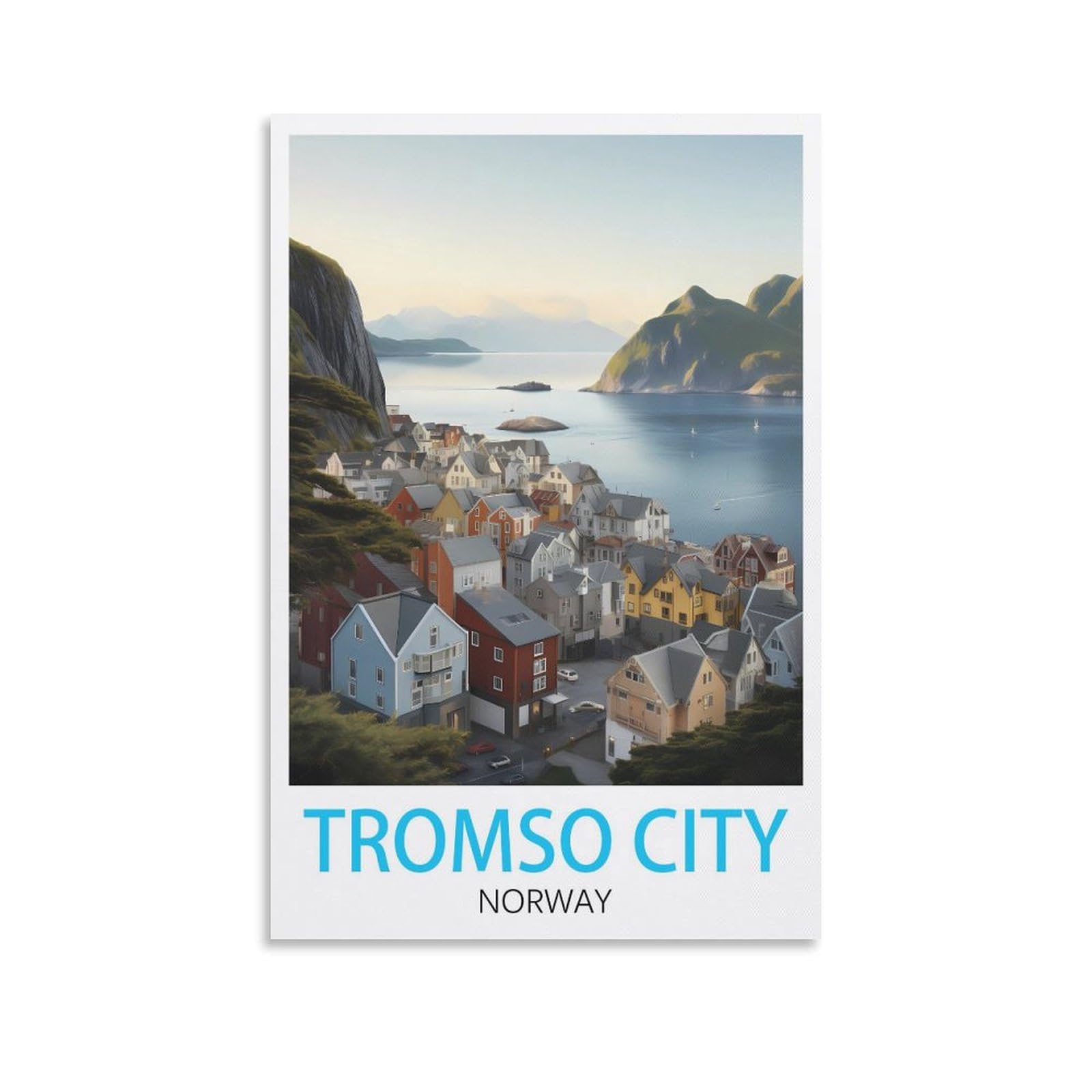 Metal Tin Sign Plaque Poster,Tromso City Norway,Vintage Plaques Poster Plaque Decor Retro Posters Gallery Wall Art Print 20x30cm