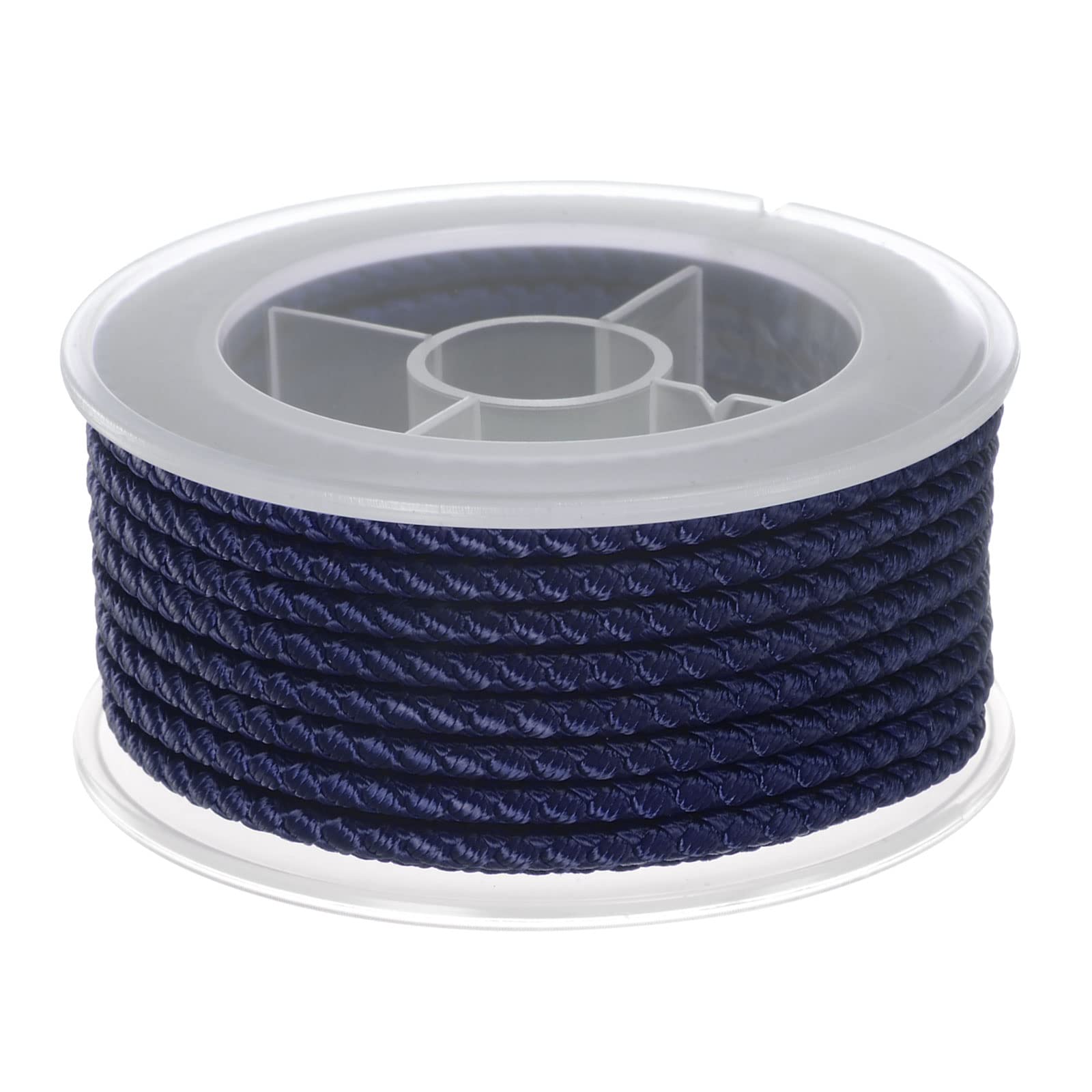 sourcing map Nylon Thread Twine Beading Cord 3mm Extra-Strong Braided Nylon Crafting String for Bracelets Jewelry Making DIY Crafts 4M/13 Feet, Dark Blue