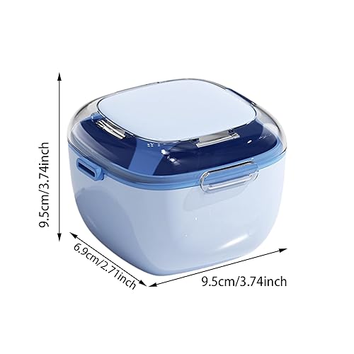 Miniatura 5 de Estuche de baño para dentaduras postizas  Contenedor de retención de doble capa para taza de limpieza de dentaduras  Estuche portátil para