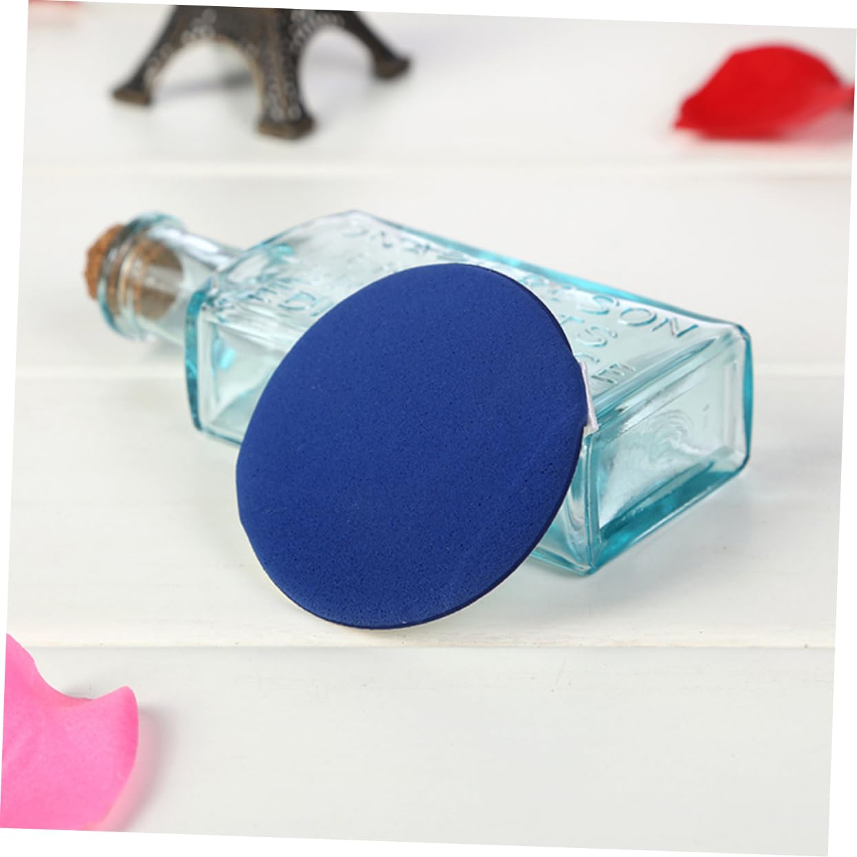 Mikinona Makeup Facial Powder Puff Blue Non Material Soft Texture for Blush and Foundation Application Easy to Wash for All Skin Types