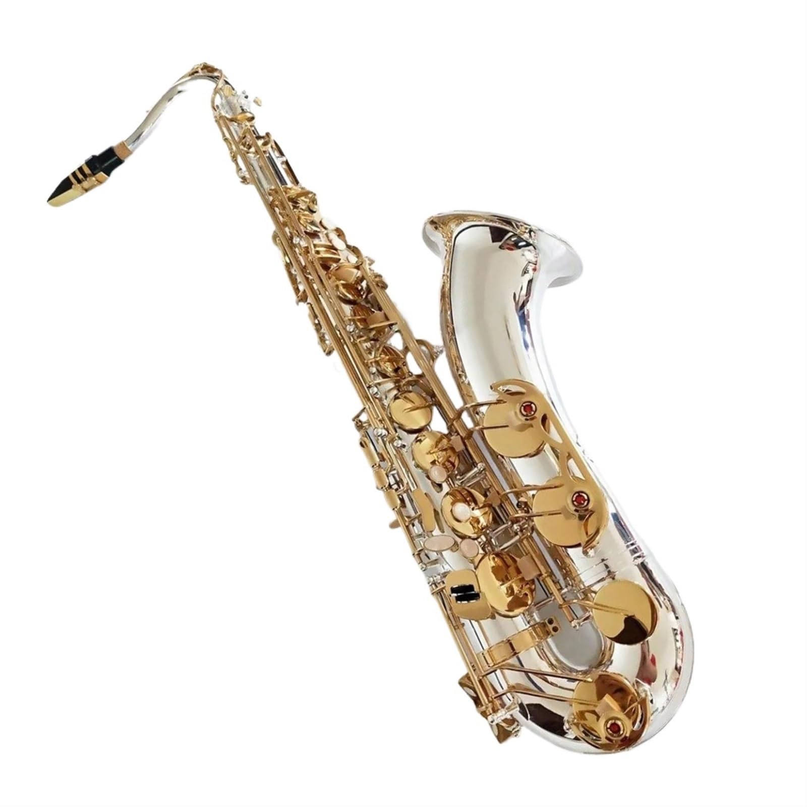 Sassofono Tenore Placcato In Argento Con Chiave In Oro Professionale Super Play Sax Con Custodia