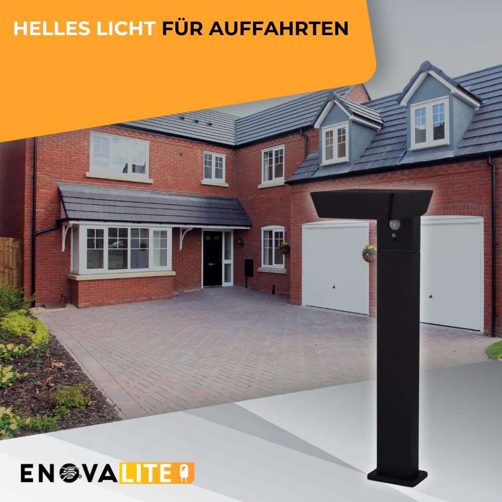 4er Set Solar Wegeleuchte mit Bewegungsmelder - 3 Lichtmodi - 3000K Warmweiß - IP54 wetterfest - Aluminium - eckige LED Außenleuchte Pollerleuchte Garten Terrasse