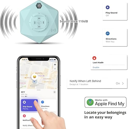Miniatura 2 de Swissdigital Design Work with Apple Find My Bluetooth Locator Llavero de 2 piezas con Apple Find My Luggage, Keys and Personal Effects - Glacier