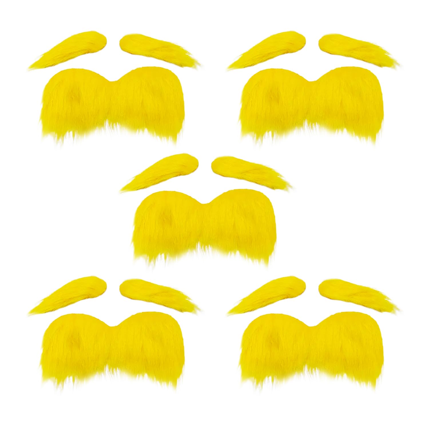 EHFOGJ 5 Sets Of Yellow Beard Eyebrow Suits, Fun Cosplay Dress-Up Props, Funny Shape Dress-Up Accessories